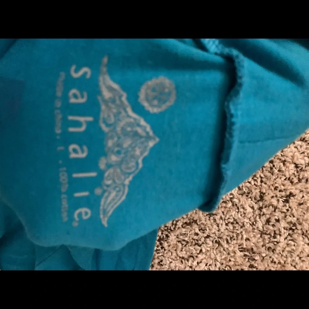 Sahalie turquoise turtleneck size large - Picture 5 of 5